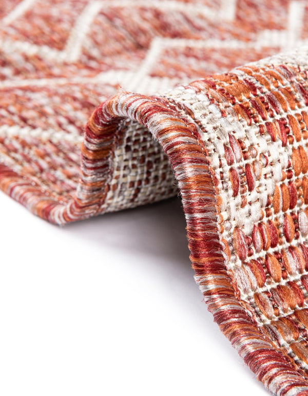Garden Lattice Oasis Collection Area Rug -  Pergola (Rust Red) Octagon Rust Red  lifestyle 10
