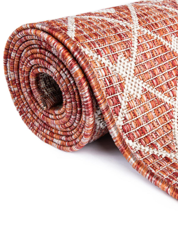 Garden Lattice Oasis Collection Area Rug -  Pergola (Rust Red) Octagon Rust Red  lifestyle 12