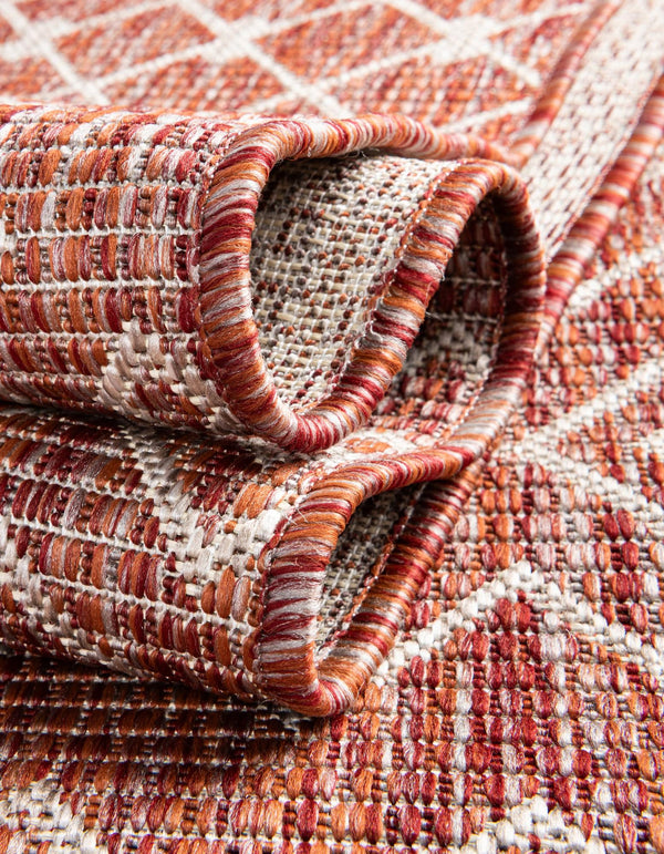 Garden Lattice Oasis Collection Area Rug -  Pergola (Rust Red) Octagon Rust Red  lifestyle 13