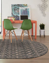 Garden Lattice Oasis Collection Area Rug -  Pergola (Charcoal Gray) Oval Charcoal Gray  lifestyle 49