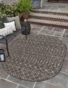 Garden Lattice Oasis Collection Area Rug -  Pergola (Charcoal Gray) Oval Charcoal Gray  lifestyle 52