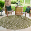 Garden Lattice Oasis Collection Area Rug -  Pergola (Green) Round Green  lifestyle 27