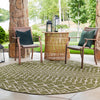 Garden Lattice Oasis Collection Area Rug -  Pergola (Green) Round Green  lifestyle 28