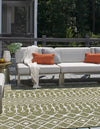 Garden Lattice Oasis Collection Area Rug -  Pergola (Green) Square Green  lifestyle 2