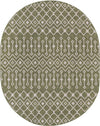 Garden Lattice Oasis Collection Area Rug -  Pergola (Green) Oval Green Main