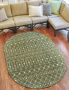 Garden Lattice Oasis Collection Area Rug -  Pergola (Green) Oval Green  lifestyle 0