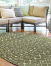 Garden Lattice Oasis Collection Area Rug -  Pergola (Green) Oval Green  lifestyle 2