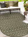 Garden Lattice Oasis Collection Area Rug -  Pergola (Green) Oval Green  lifestyle 42