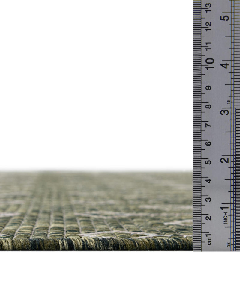 Garden Lattice Oasis Collection Area Rug -  Pergola (Green) Octagon Green  lifestyle 3