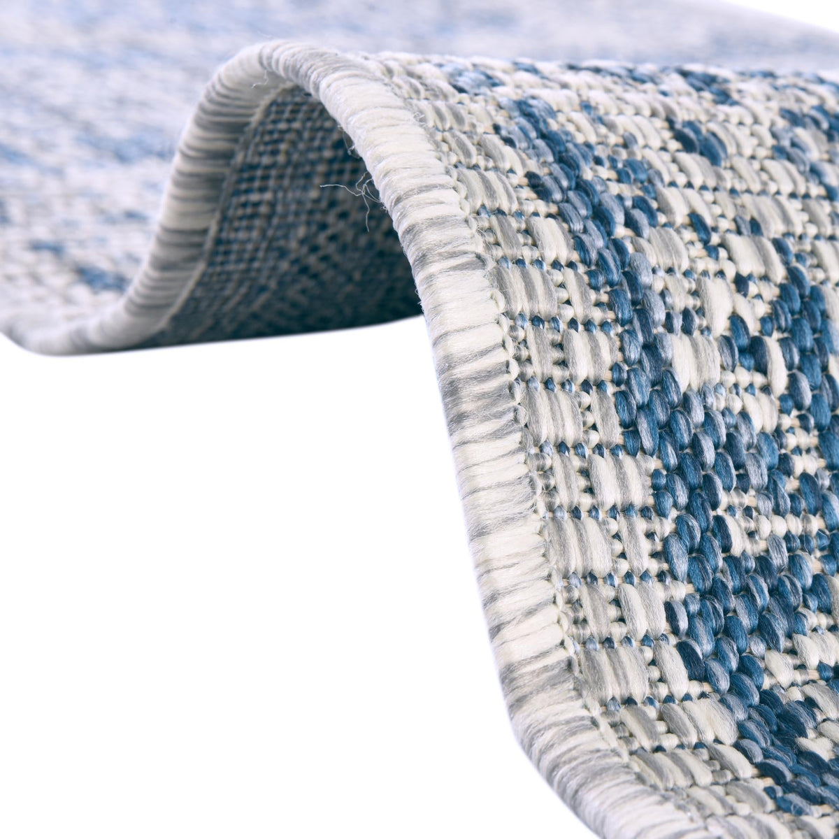 Patio Heritage Collection Area Rug - Savannah (Blue) Oval Blue  lifestyle 32