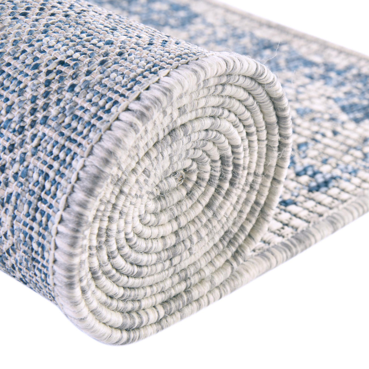 Patio Heritage Collection Area Rug - Savannah (Blue) Oval Blue  lifestyle 34