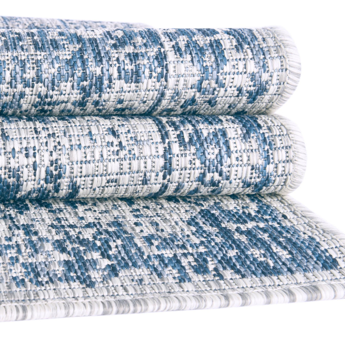 Patio Heritage Collection Area Rug - Savannah (Blue) Oval Blue  lifestyle 36