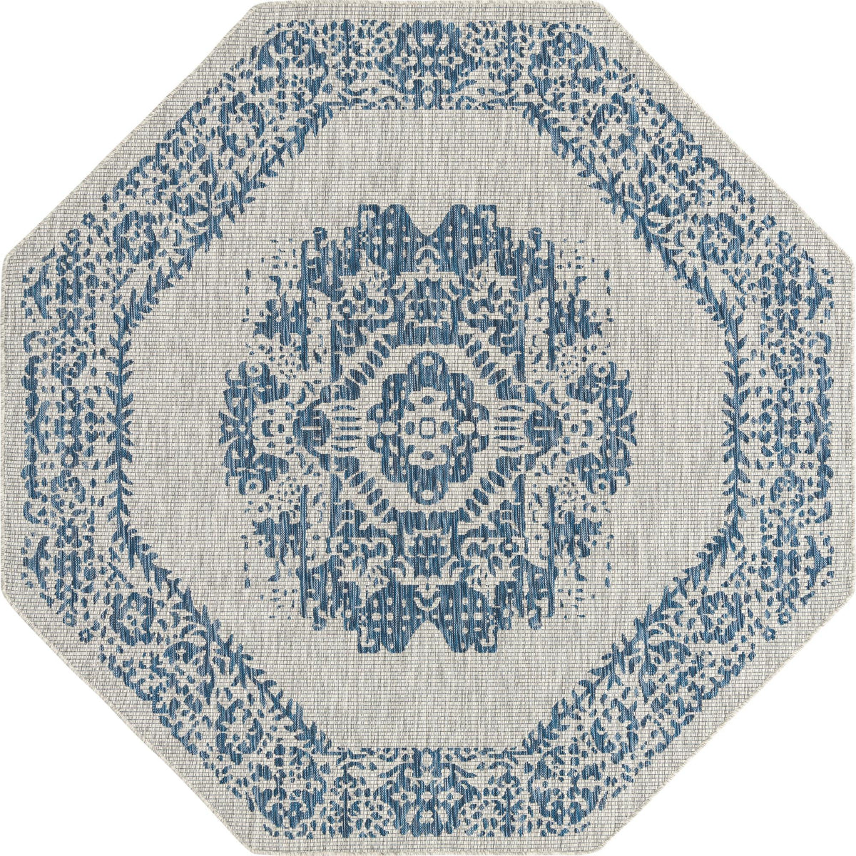 Patio Heritage Collection Area Rug - Savannah (Blue) Octagon Blue  lifestyle 67