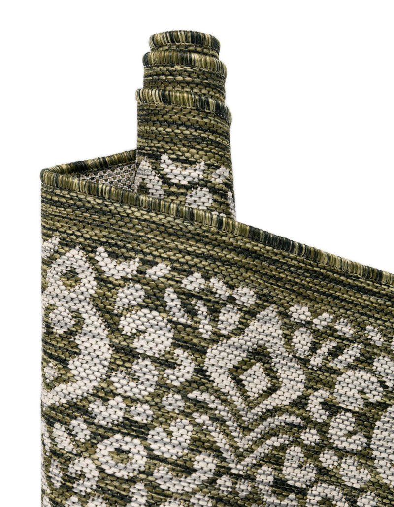 Terrace Fringe Collection Area Rug -  Lanai Octagon Green  lifestyle 146