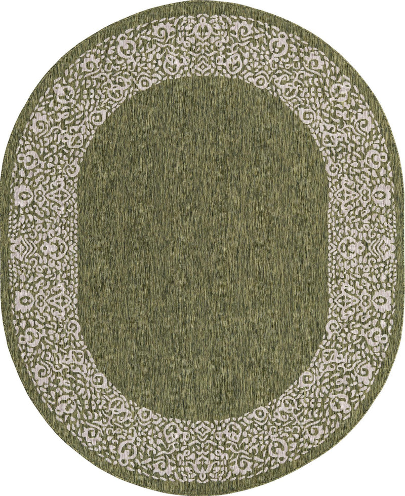 Patio Perimeter Collection Area Rug -  Lanai Oval Green Main