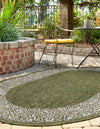 Patio Perimeter Collection Area Rug -  Lanai Oval Green  lifestyle 2