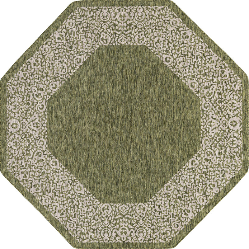 Patio Perimeter Collection Area Rug -  Lanai Octagon Green Main