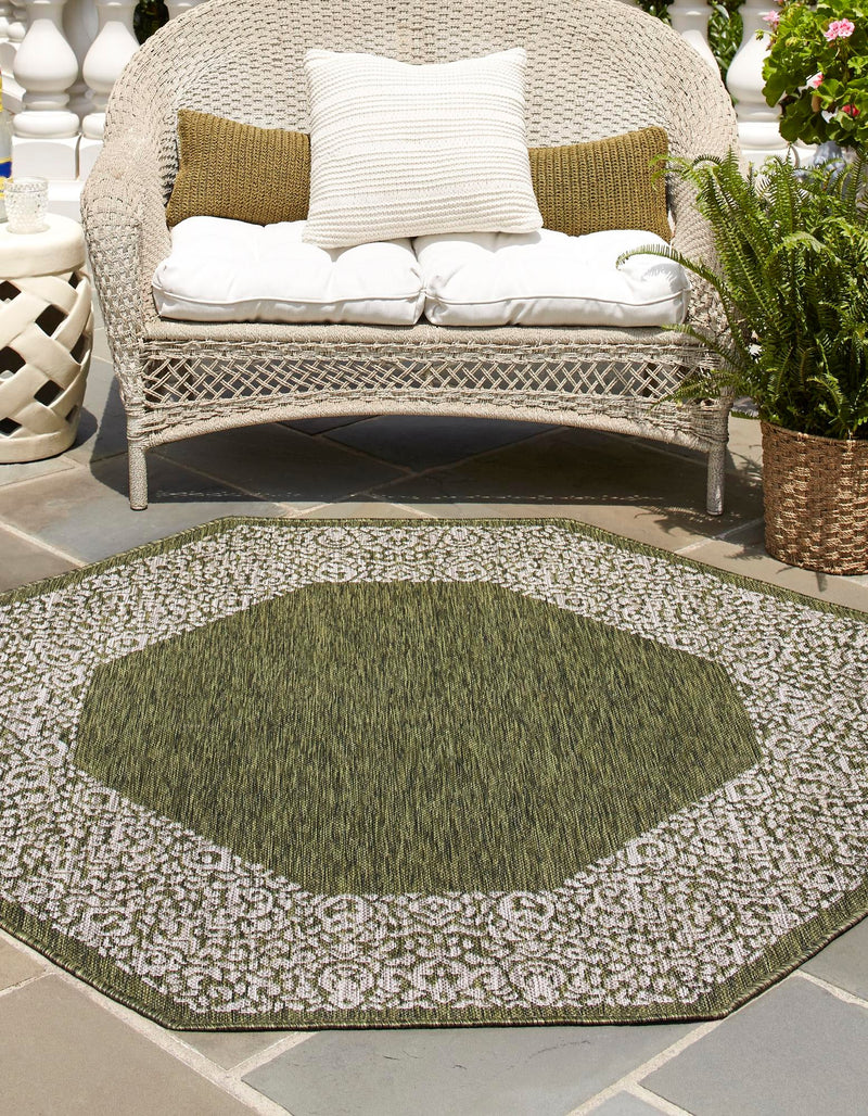 Patio Perimeter Collection Area Rug -  Lanai Octagon Green  lifestyle 3