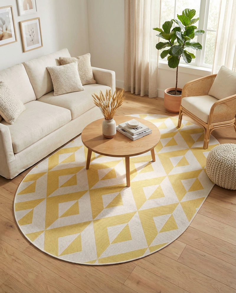 Urban Oasis Rugs Collection Area Rug -  Highrise (Yellow) Oval Yellow  lifestyle 25