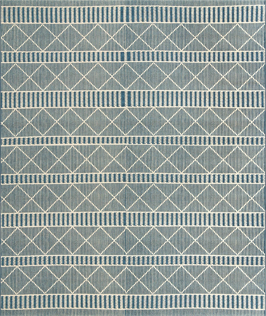 Seaside Lattice Collection Area Rug -  Glade Rectangle Blue Main