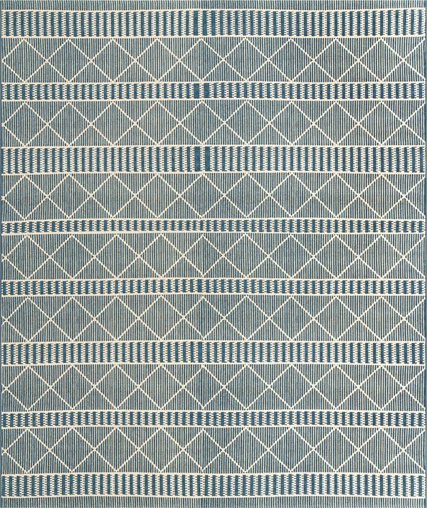Seaside Lattice Collection Area Rug -  Glade Rectangle Blue Main