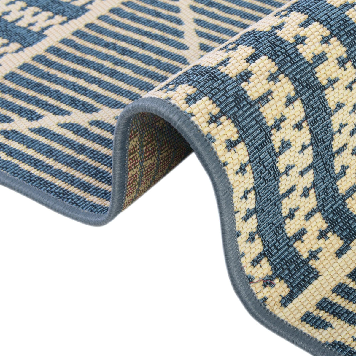 Seaside Lattice Collection Area Rug -  Glade Rectangle Blue  lifestyle 62