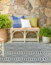 Seaside Lattice Collection Area Rug -  Glade Square Blue  lifestyle 93