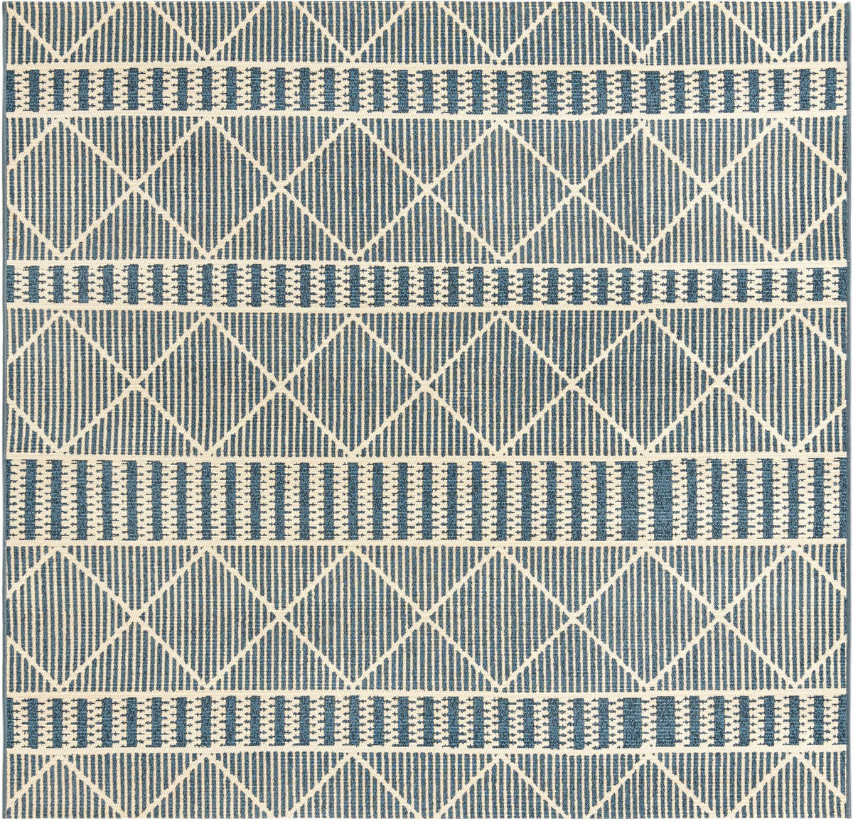 Savannah Pergola Collection Area Rug -  Glade Square Blue  lifestyle 130