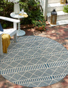 Seaside Lattice Collection Area Rug -  Glade Round Blue  lifestyle 82
