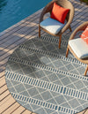 Seaside Lattice Collection Area Rug -  Glade Round Blue  lifestyle 121
