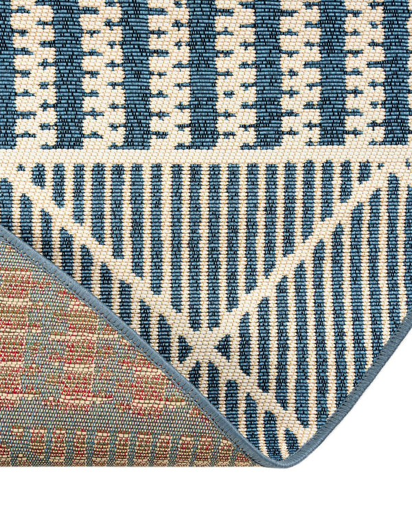Seaside Lattice Collection Area Rug -  Glade Round Blue  lifestyle 184