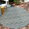Seaside Lattice Collection Area Rug -  Glade Round Blue  lifestyle 189