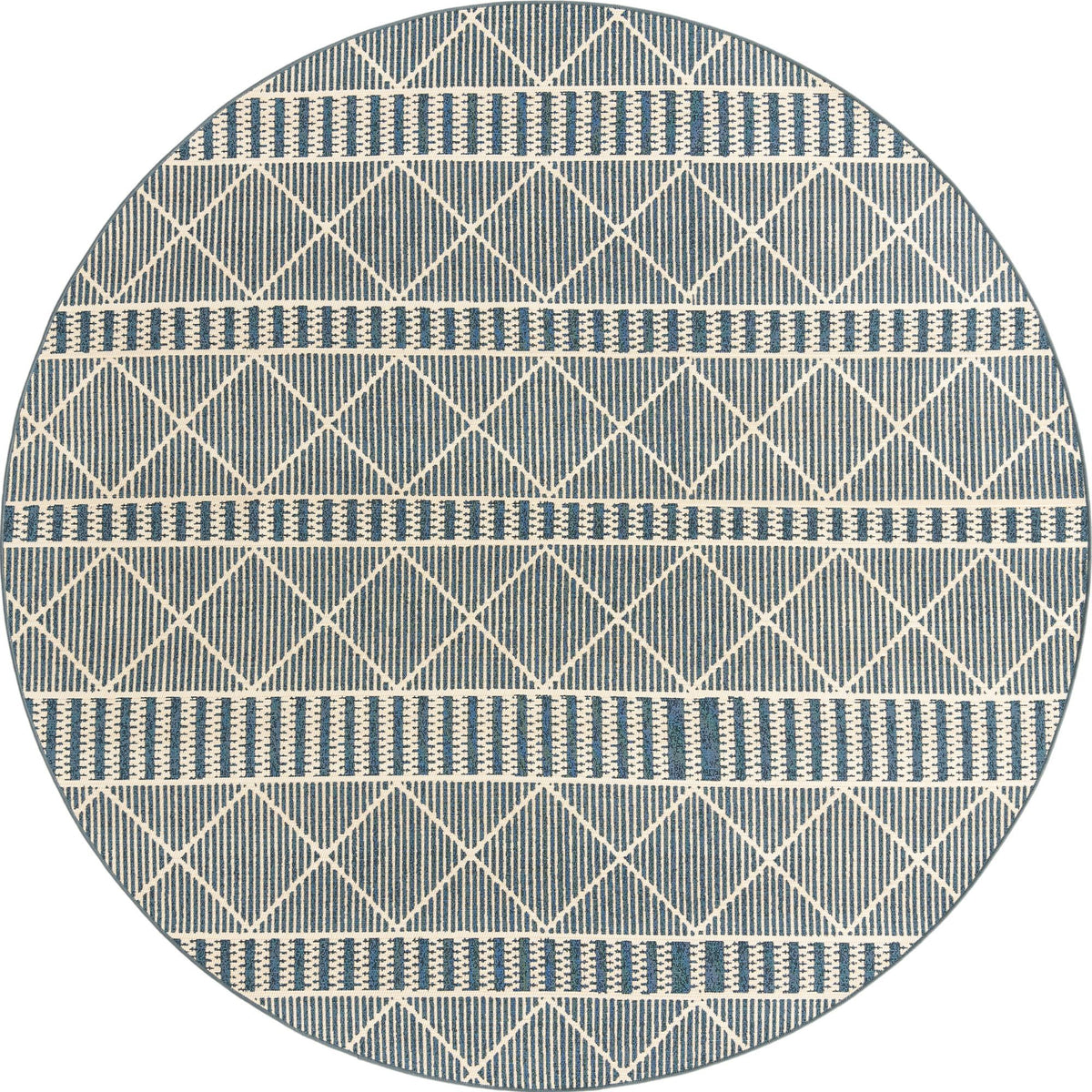 Savannah Pergola Collection Area Rug -  Glade Round Blue  lifestyle 128