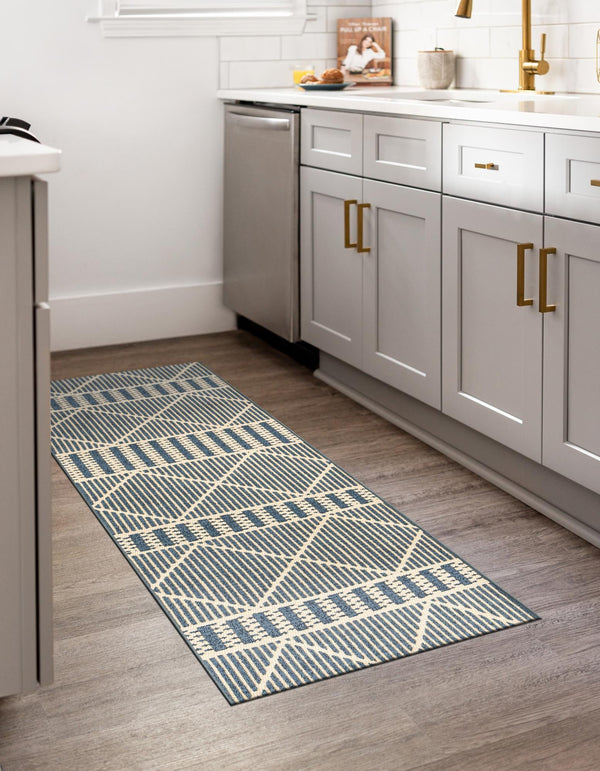 Seaside Lattice Collection Area Rug -  Glade Runner Blue  lifestyle 114