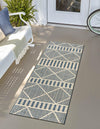 Seaside Lattice Collection Area Rug -  Glade Runner Blue  lifestyle 122