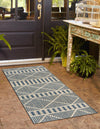 Seaside Lattice Collection Area Rug -  Glade Runner Blue  lifestyle 154