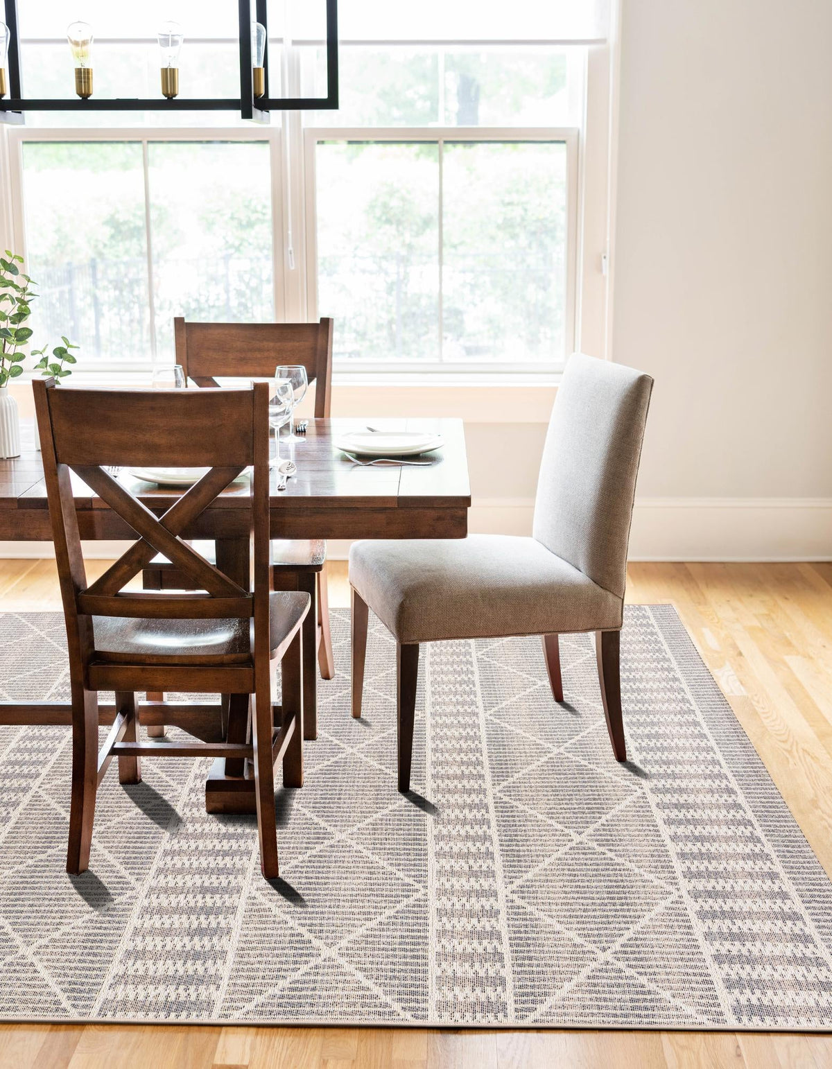 Seaside Lattice Collection Area Rug -  Glade Rectangle Gray  lifestyle 31