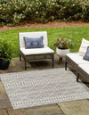 Seaside Lattice Collection Area Rug -  Glade Square Gray  lifestyle 84
