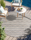 Seaside Lattice Collection Area Rug -  Glade Round Gray  lifestyle 85