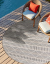 Seaside Lattice Collection Area Rug -  Glade Round Gray  lifestyle 139
