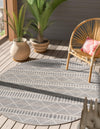 Seaside Lattice Collection Area Rug -  Glade Round Gray  lifestyle 155
