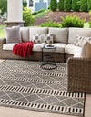 Seaside Lattice Collection Area Rug -  Glade Rectangle Black  lifestyle 36