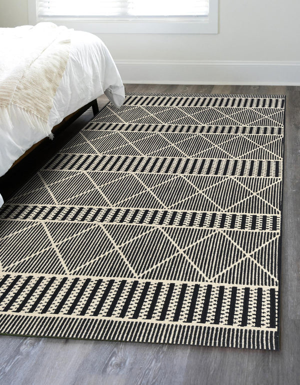Seaside Lattice Collection Area Rug -  Glade Rectangle Black  lifestyle 40
