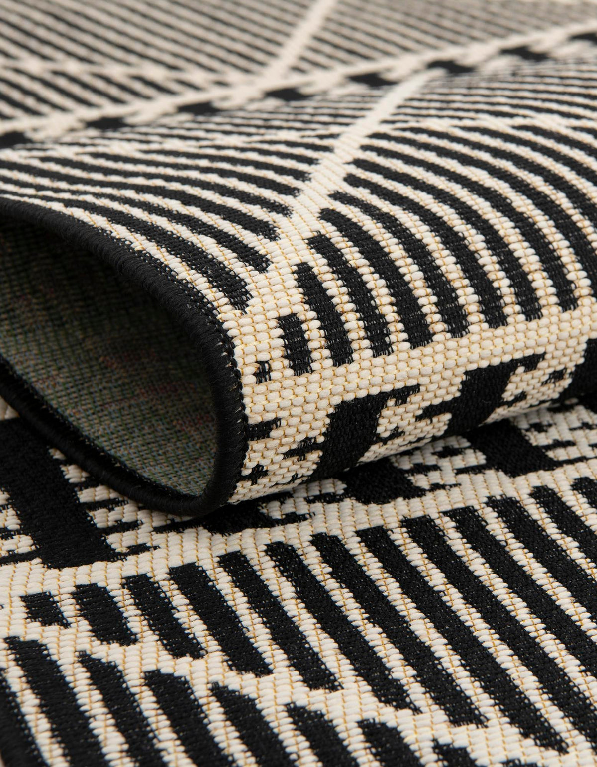 Seaside Lattice Collection Area Rug -  Glade Rectangle Black  lifestyle 48