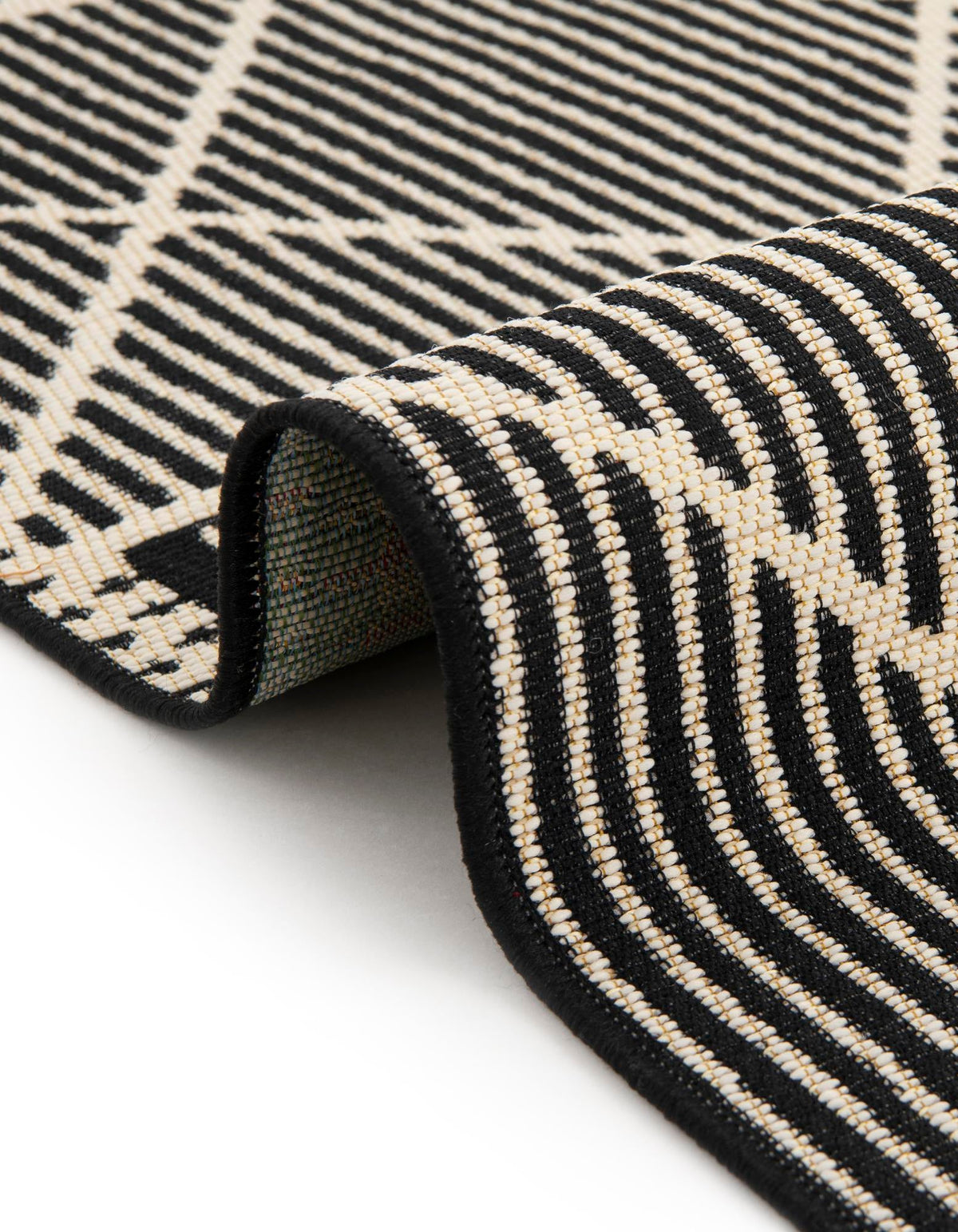 Seaside Lattice Collection Area Rug -  Glade Rectangle Black  lifestyle 63