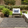 Seaside Lattice Collection Area Rug -  Glade Square Black  lifestyle 204