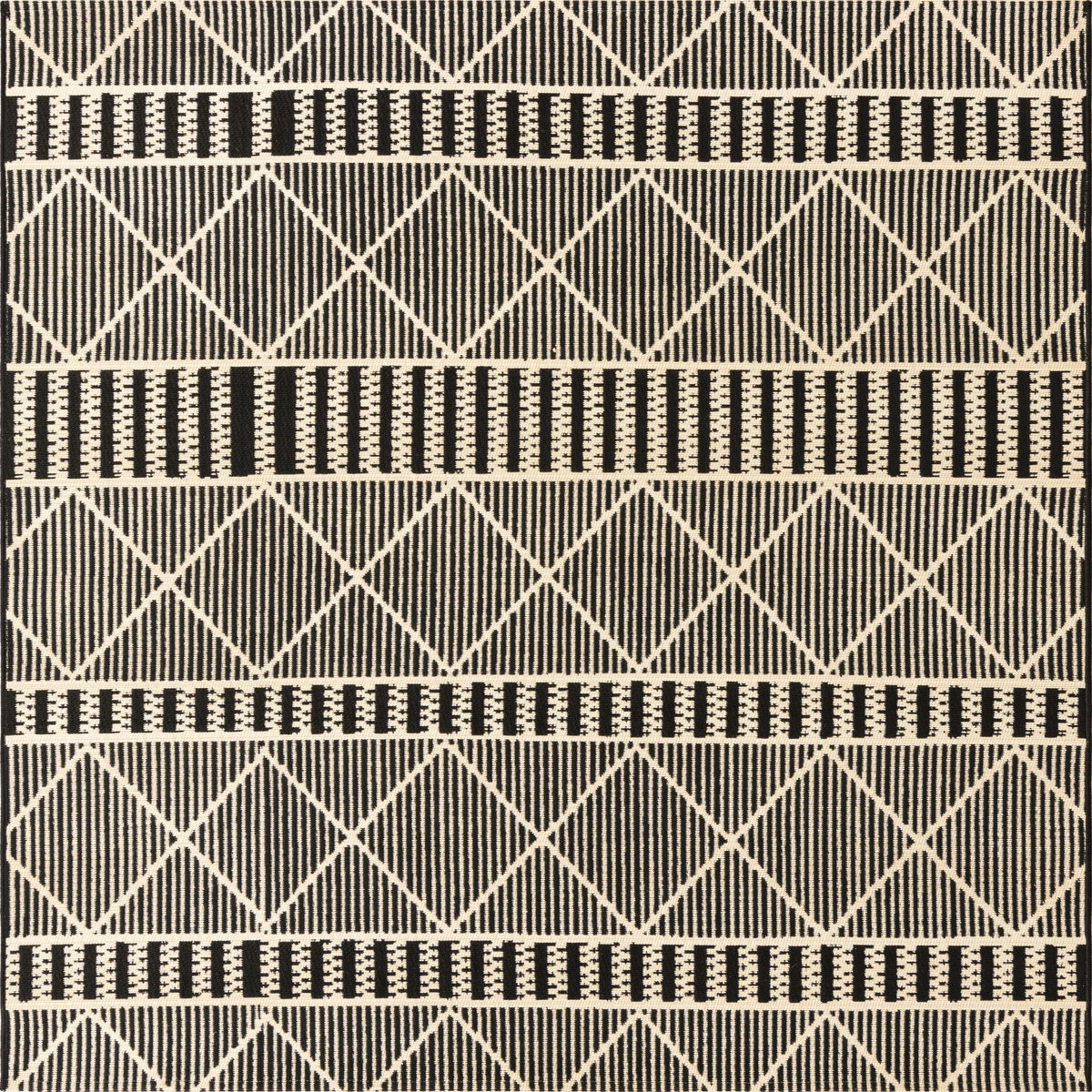 Savannah Pergola Collection Area Rug -  Glade Square Black  lifestyle 123
