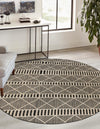 Seaside Lattice Collection Area Rug -  Glade Round Black  lifestyle 100