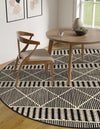 Seaside Lattice Collection Area Rug -  Glade Round Black  lifestyle 117