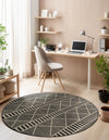 Seaside Lattice Collection Area Rug -  Glade Round Black  lifestyle 149